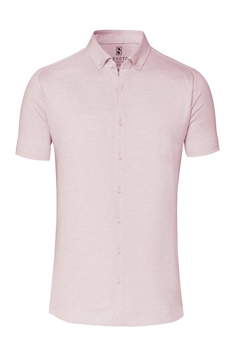 Heren Desoto | Jersey Overhemd »Modern Button-Down« Roze Poeder