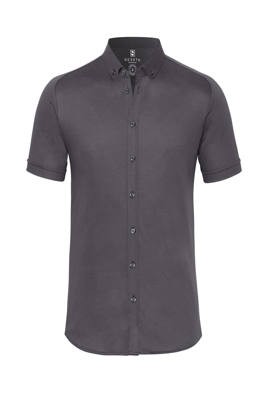 Heren Desoto | Jersey Overhemd »Modern Button-Down« Grijs