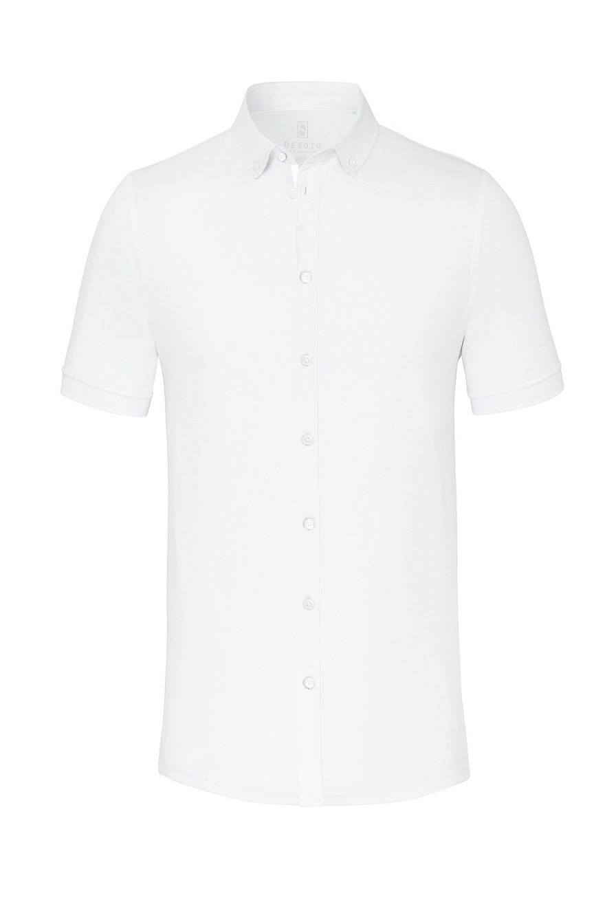 Heren Desoto | Jersey Overhemd »Modern Button-Down« Wit